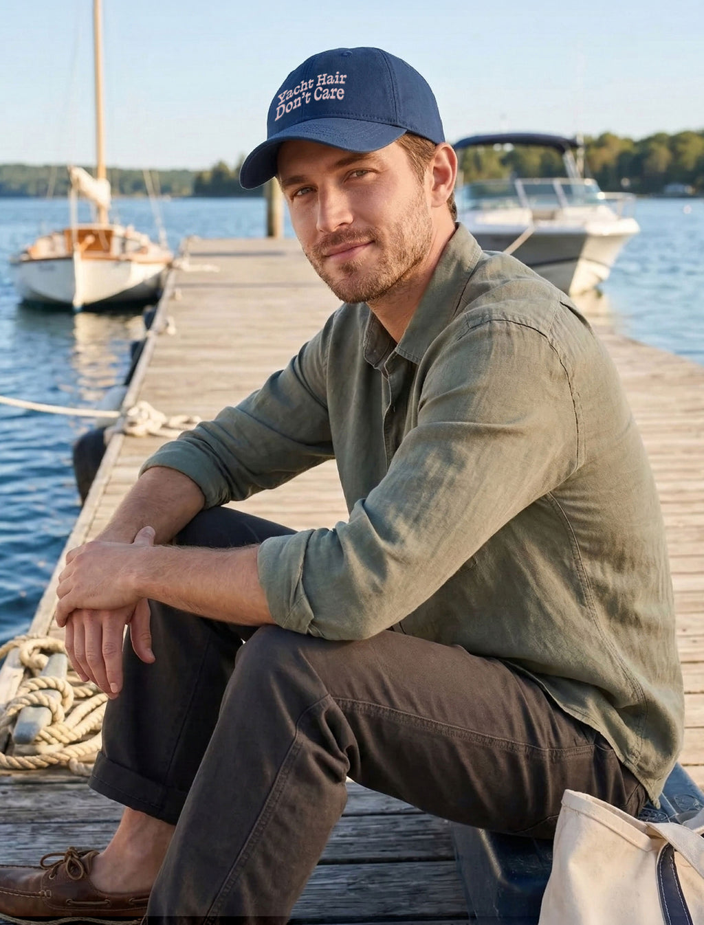 Garment Washed Dad Cap w/Tuck & Slide Strap